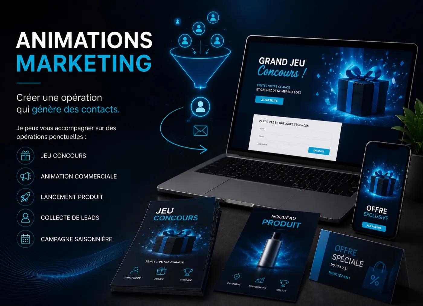 Animation marketing, jeu concours et collecte de leads