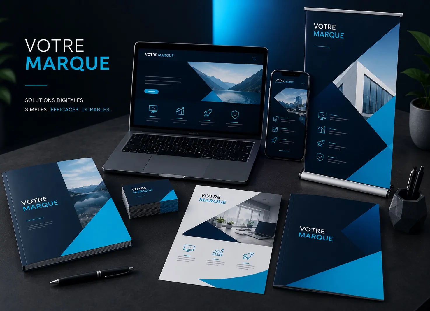 Graphisme, supports print, catalogues et déclinaisons digitales pour Webmaster Annecy